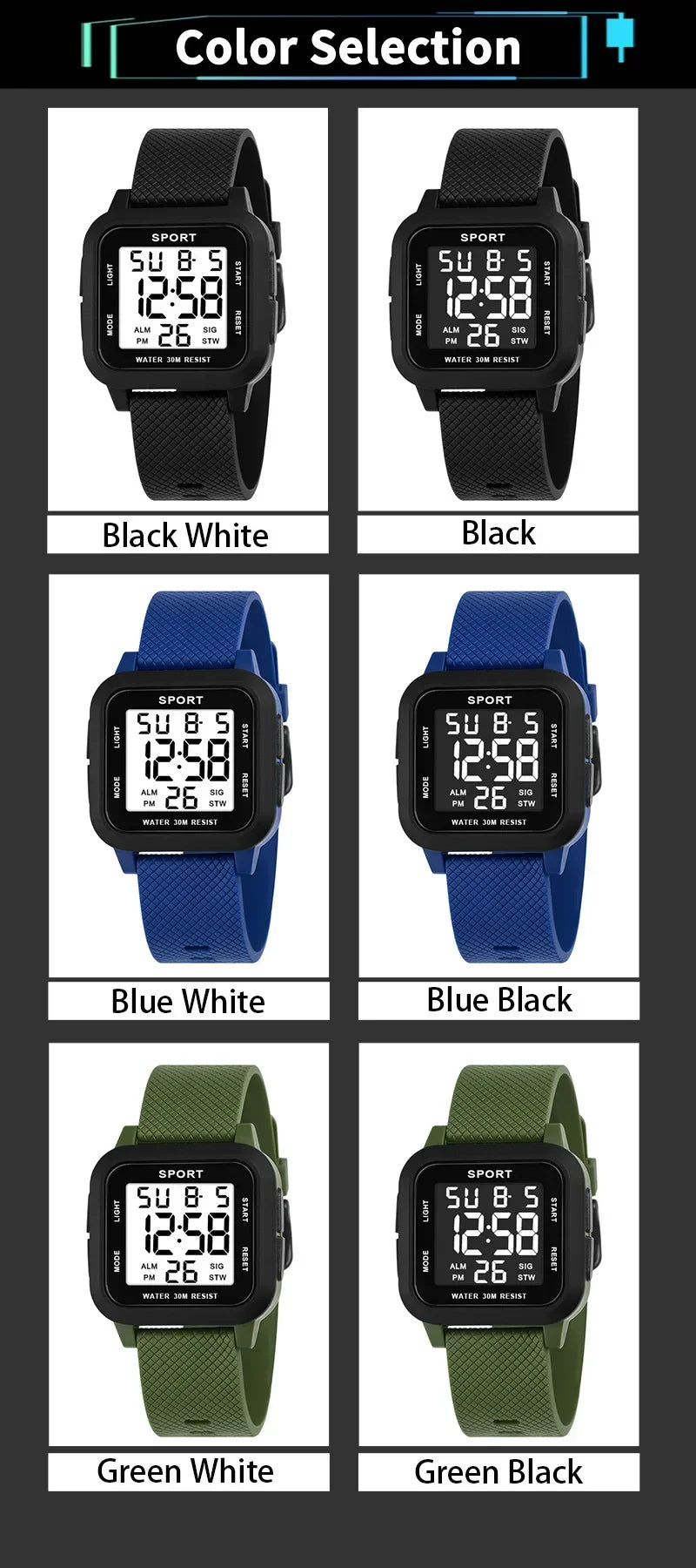Sports Watches for Men Electronic Watch Digital Retro Style Clock Men Male Reloj Hombre Students Sports Watch Relogio Masculino