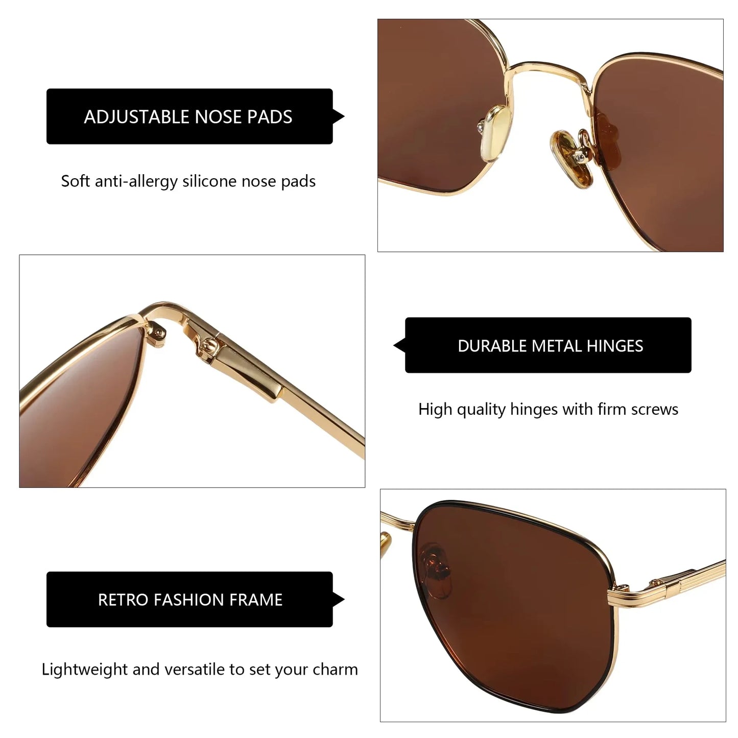 ZENOTTIC Trendy Polarized Prescription Sunglasses Hexagonal Progressive Sun Glasses For Men Women UV400 Protection Shades