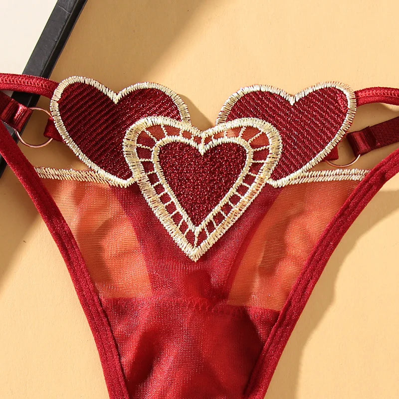 Female Japanese Thong Girls Two-dimensional Heart-shaped Cute Breathable Low Waist Adjustable Thin Belt Panties