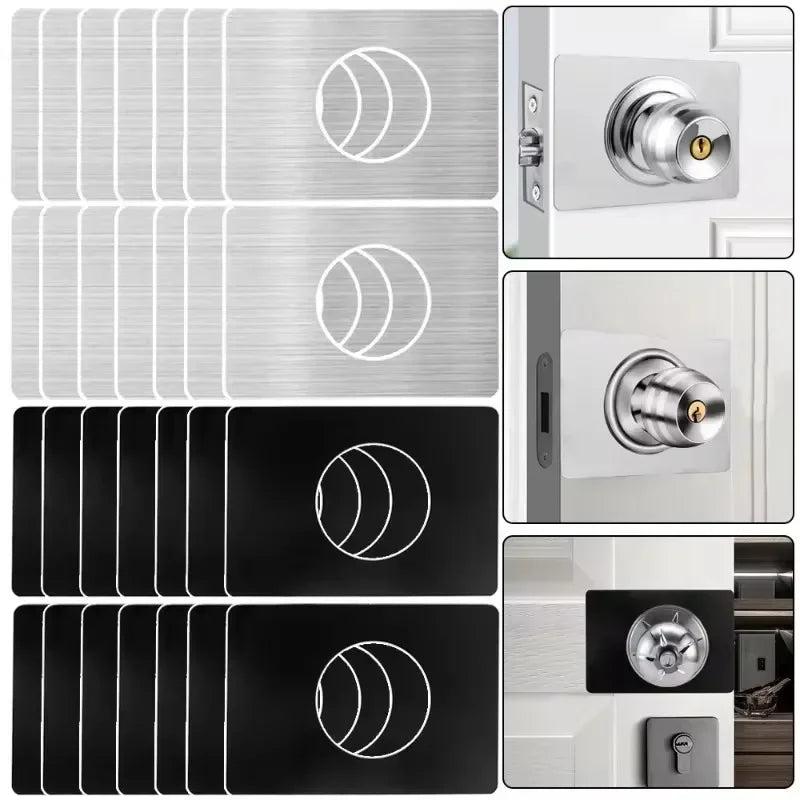 Door Lock Repair Board Cover Circular Stainless Steel Plates Garage Door Handle Plate Covers Patch Reinforcement Plates Brackets
