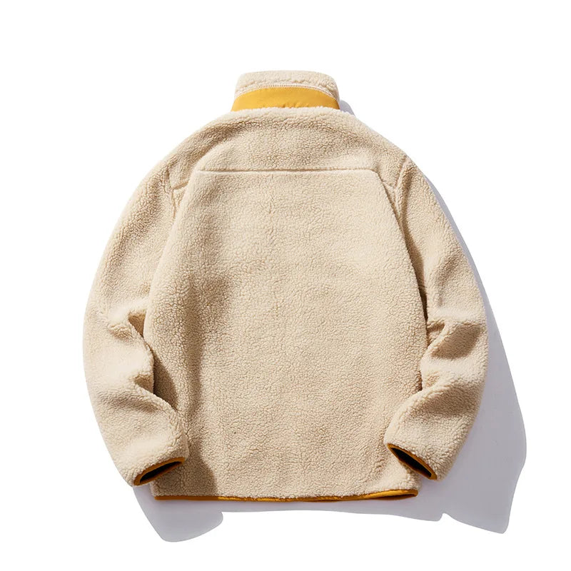 Winter Imitation Lamb Wool Jackets Men's Outdoor Sweater Cashmere Jacket Windproof Coldproof Warm and Comfortable Coats for Men