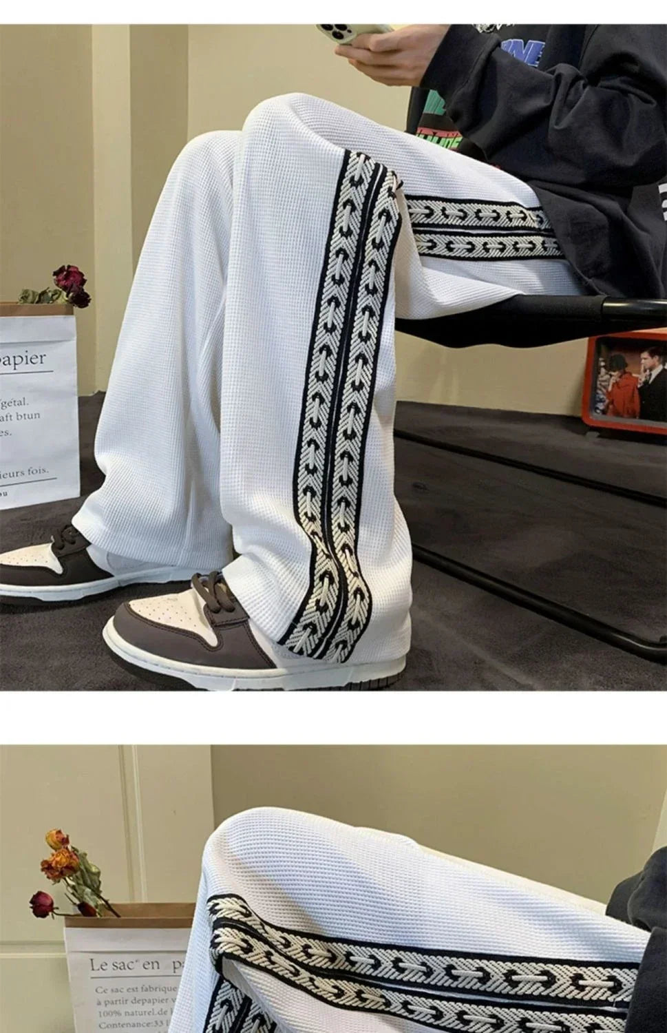 Men's Sweatpants Grey Trousers Wide Leg Man Sweat Pants Straight Baggy Slacks Summer Tracksuit Bottoms Stylish 2025 New In