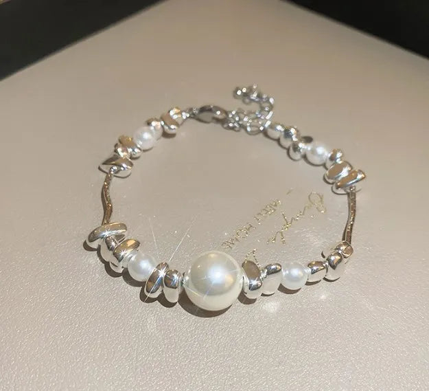 Pearl Necklace Bacelet Sets Geometric Necklace Women Solid Color Fashion Weddings Bride Jewelry Accessories