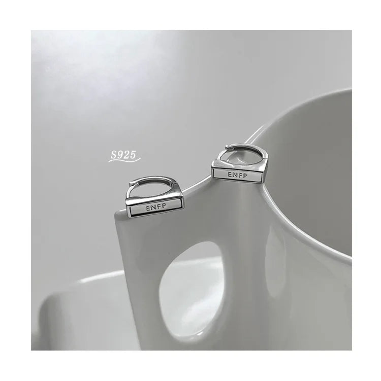 Sterling Silver Earrings Sophisticated Personality High End Exquisite Simple Elegant Letter Shaped Ear Accessories for Women