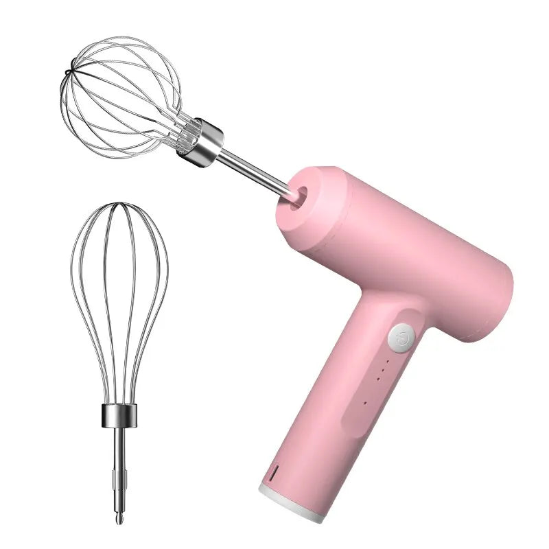Cordless Hand Mixer One Touch Off Handheld Electric Whisk with 3 Speed Modes Hand Held Egg Beater with 2 Detachable Stir Whisks