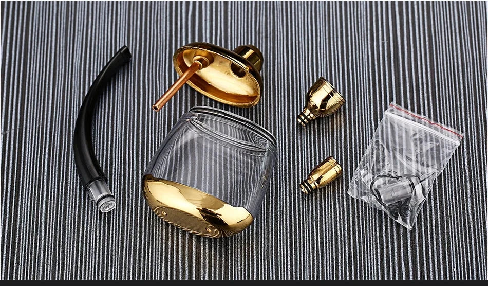 New Gold Shisha Shaped Hookah Water Pipe Smoking With Handmade Smoking Accessories Pipe Shisha Hookah Bicirculation Filter