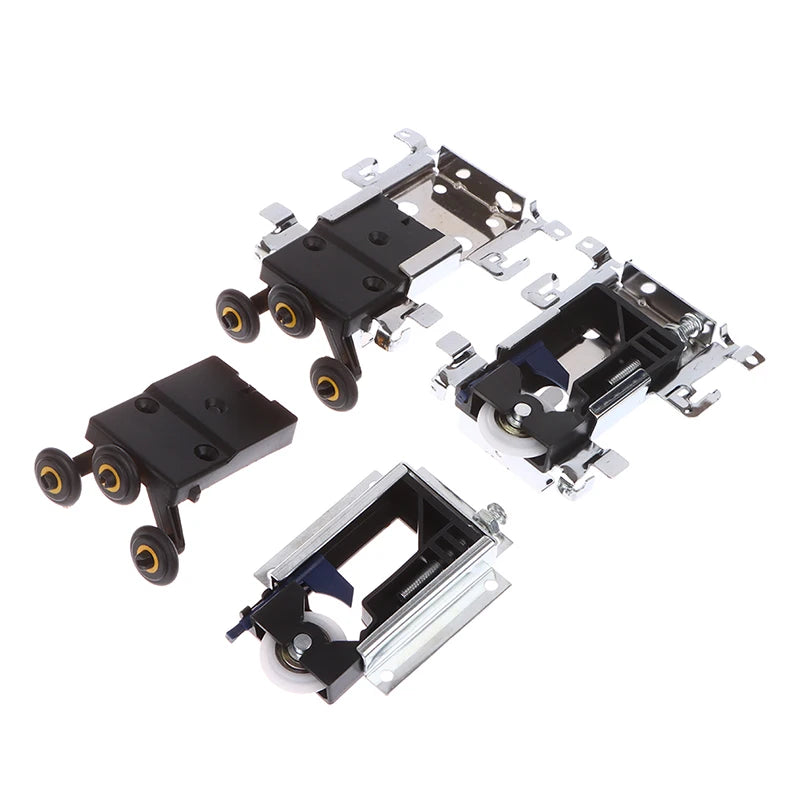 1pc Cabinet Sliding Wardrobe Door Part Top/bottom Down Wheels/Runner/Guides Kit Side-mounted Hanging Sliding Pulley Open Wheel