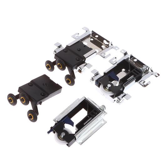 1pc Cabinet Sliding Wardrobe Door Part Top/bottom Down Wheels/Runner/Guides Kit Side-mounted Hanging Sliding Pulley Open Wheel