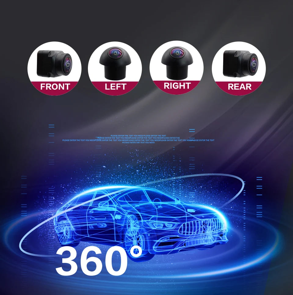AHD 1080p 3D 360 degrees Surround Bird View Car Camera Panoramic Left Right Front Rear 4-way Camera For Car Android Player