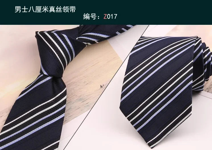 8cm Adult Silk Neckties for Mens Suits Wedding Neck Ties Retro Striped Corbatas Gravata Neckwear Gentleman Gravatas Tie