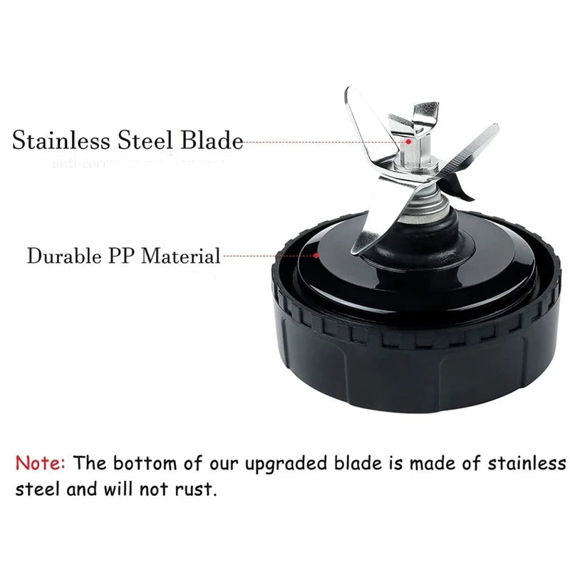 N85R 16 OZ Cup with Two Lids,6 Fins Blade for Ninja,Blender Replacement Parts Accessories for Ninja BL660 BL770 BL740 Blender