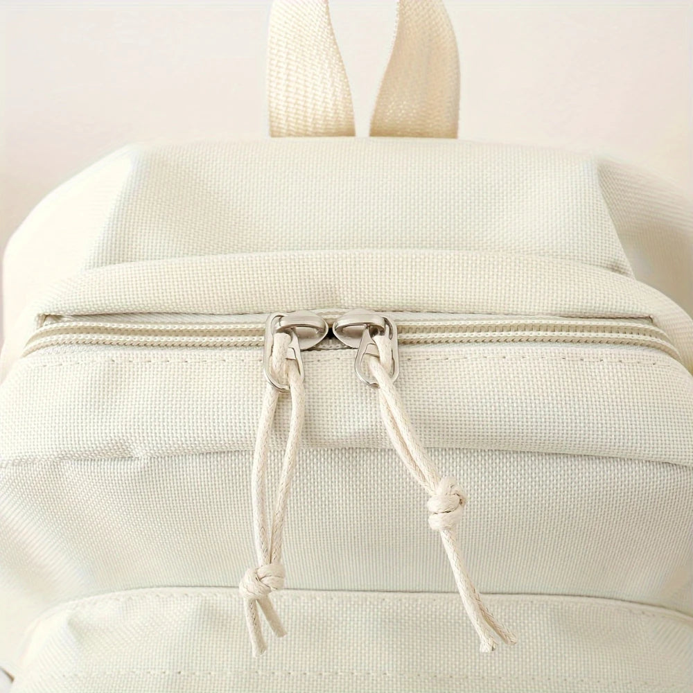 Solid Colored Teenager'S Backpack Set, Large Capacity Double Shoulder Bag, Easy Handbag And Coin Purse, Casual Crossbody Bag etc