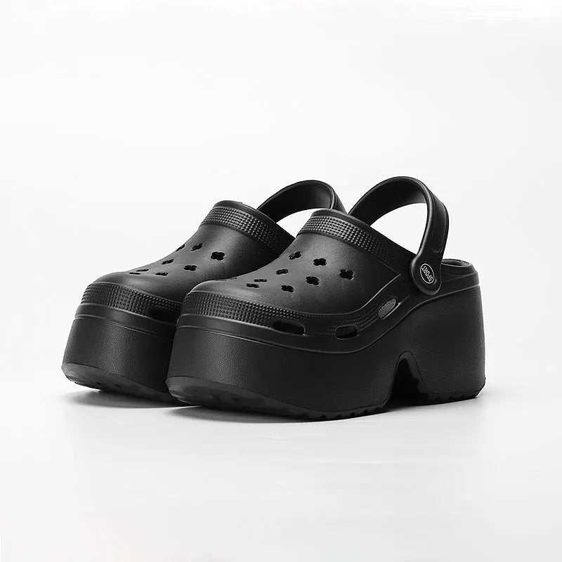Women's Wedges Heel Sandals Summer 2024 Closed Toe Chunky Platform Sandalias Mujer Hollow Out Thick Sole Non-slip Slides Ladies