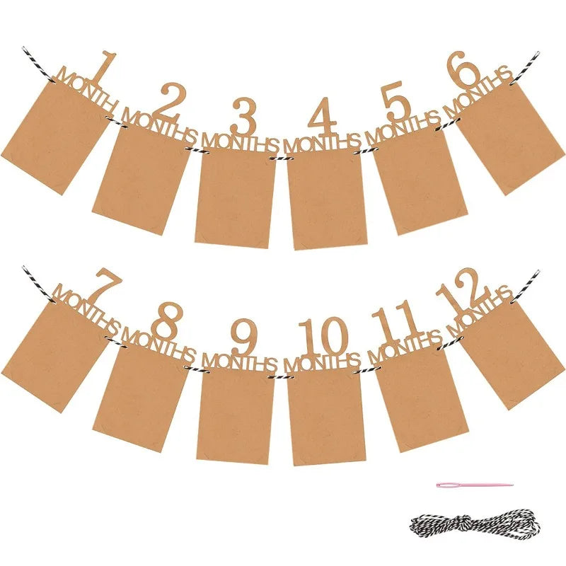 1st Birthday Baby Photo Banner Photo Frame Birthday Party Decoration Props Boys Girls 1st Birthday Party Decoration Photos