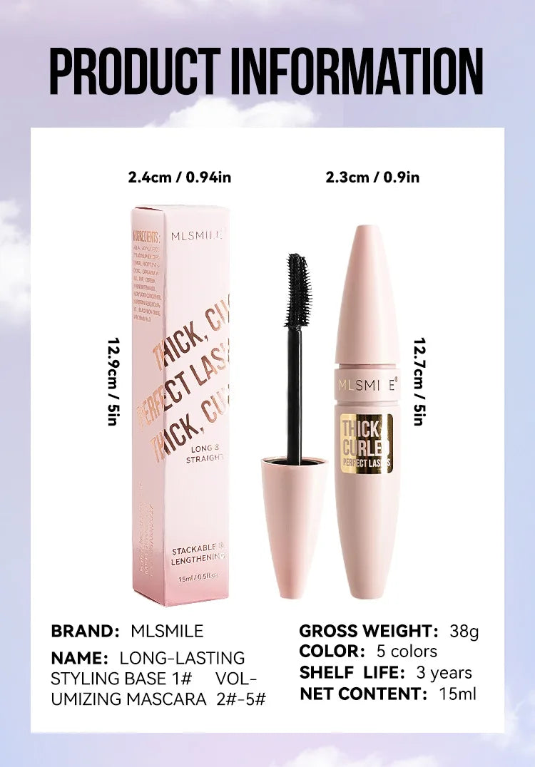 Colorful Mascara Thick Curl Waterproof Natural Eyelash Lengthens Long Lasting Quickly Dry Blue Brown Black Mascara Eye Makeup
