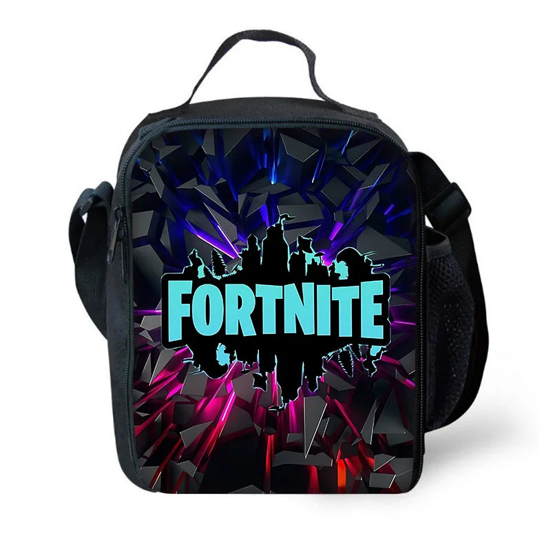 Child School Backpack with Lunch Bags ,Pencil Bags ,Hot Game Design-F-FortniteS School Bags for Boys Girls Best Gift
