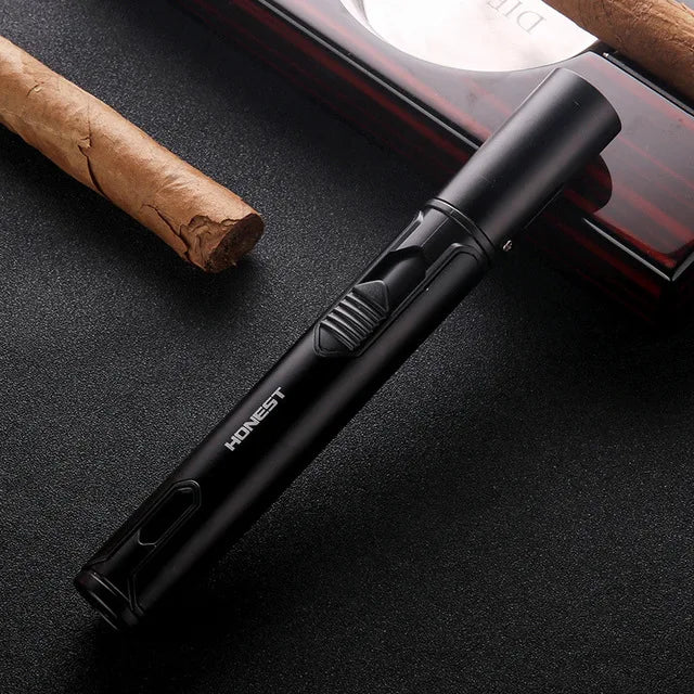 Jet Windproof Lighter Gas Spray Gun Cigar Lighter Outdoor Barbecue Kitchen Ignition Welding Turbo Lighter High Temperature