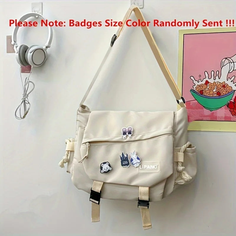 Return To School Nylon Shoulder Bag, Large Capacity Crossbody Bags for Teen Girls Men Harajuku Messenger Bag Student School Bags