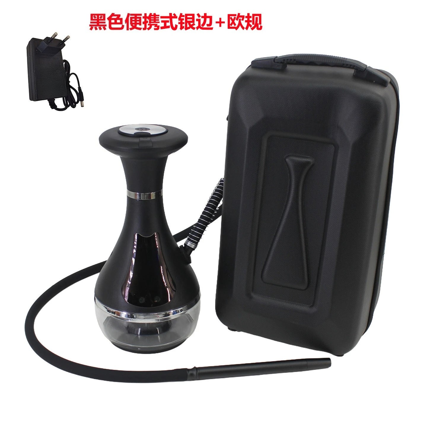 Rechargeable Electronic Hookah Set with LED Light, Portable Smokeless Shisha Machine for Home Party Bar Club, USB Electric Hooka