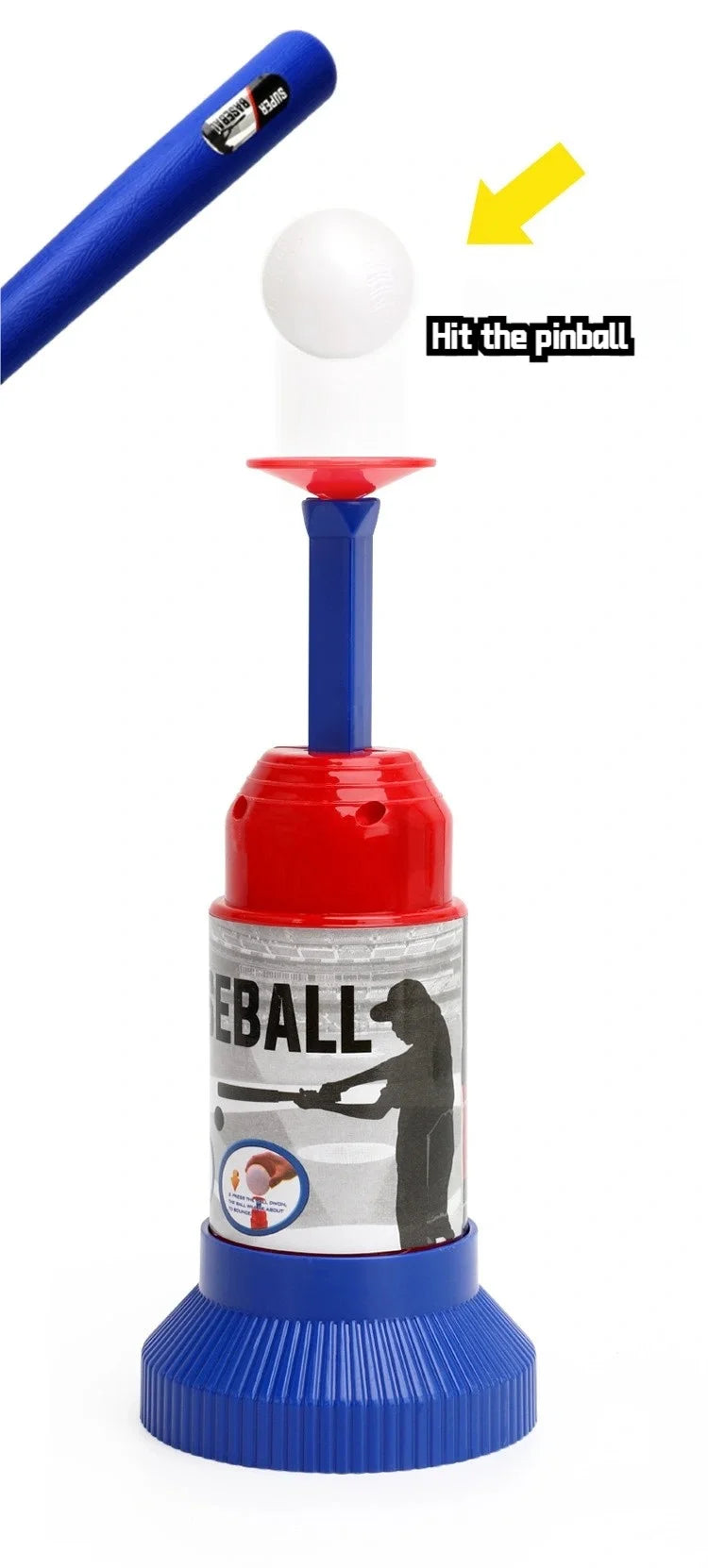 Hot-Selling Baseball Launcher Toy, 2-in-1 Foot-Operated/Manual Press Ball Pitching Machine, Interactive Baseball Training Game for Young Children, Outdoor Sports Toy, Indoor and Outdoor Interactive Sports Game for Kids, Kinde