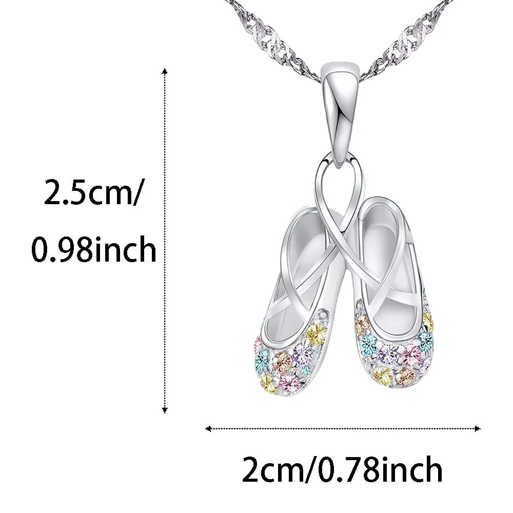 ballet shoe necklace  Versatile Pendant for Women Collarbone Chain High-end Jewelry Accessories Gift for Friends