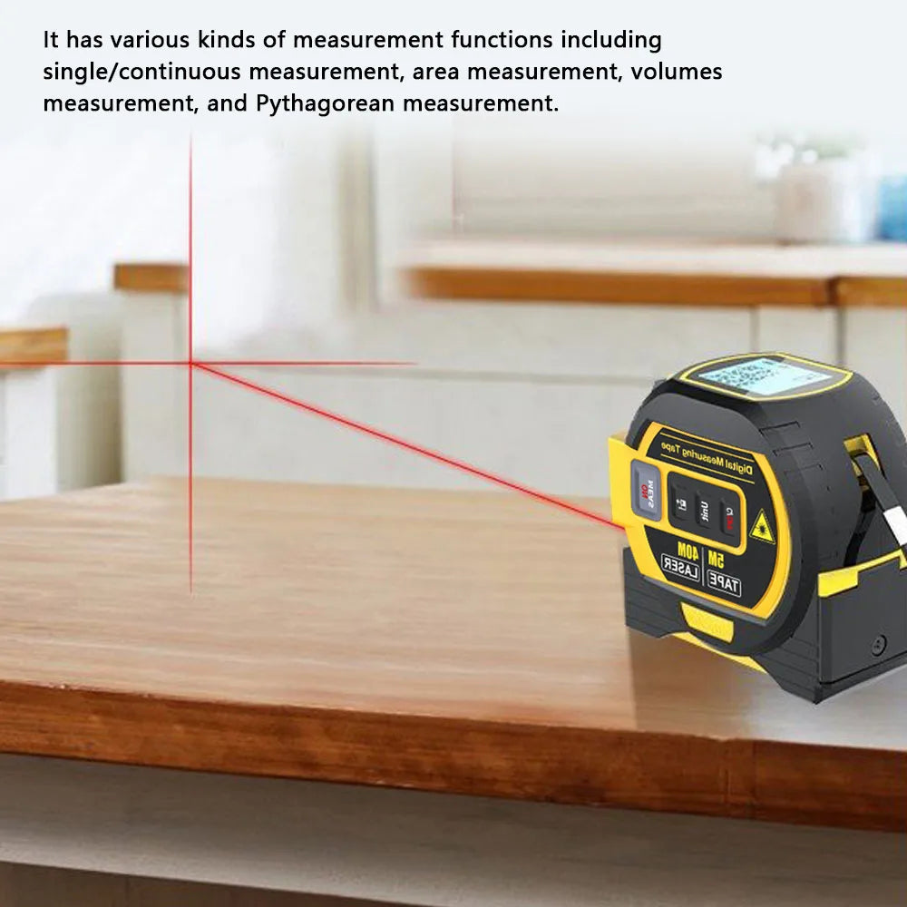 3 In 1  Laser Tape Measure Laser Distance Measuring Rangefinder Infrared High-precision Digital Electronic Ruler Measuring Level