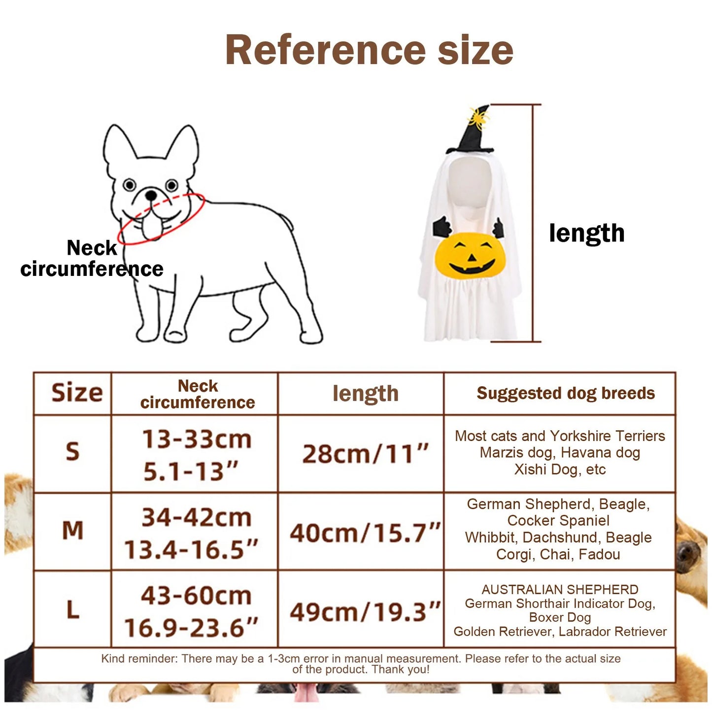 Halloween Pet Ghost Pumpkin Costume Adorable Pumpkin Pet Costume for Dogs and Cats Fun Trick-or-Treat Pet Costumes Easy To Wear