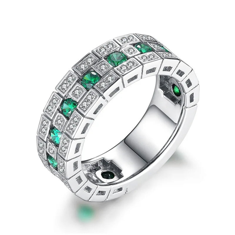 925 Sterling Silver Ring Set with Zircon Crystal Rings for Women's Glamour Jewelry Engagement Wedding Gifts
