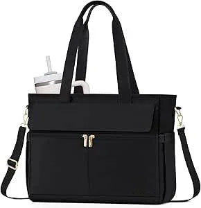 Women Laptop Tote Bag Large Capaci Handheld Shoulder Casual Crossbody Bag Commuter OL Inner Ket Nylon Fabric for 15.6 Inch Bag