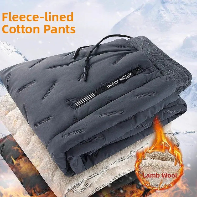 Lamb Velvet Fce Lined Thi Cotton Pants Men's Autumn Winter New Loose Large Size Northeast Cold Proof Warm Trousers