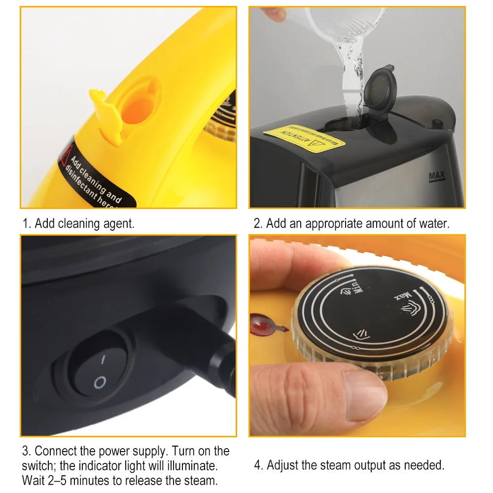 Handheld Steam Cleaner Automotive Sterilization Disinfection High Temperature Wiper Washer for Floor Kitchen Cars Steam mop