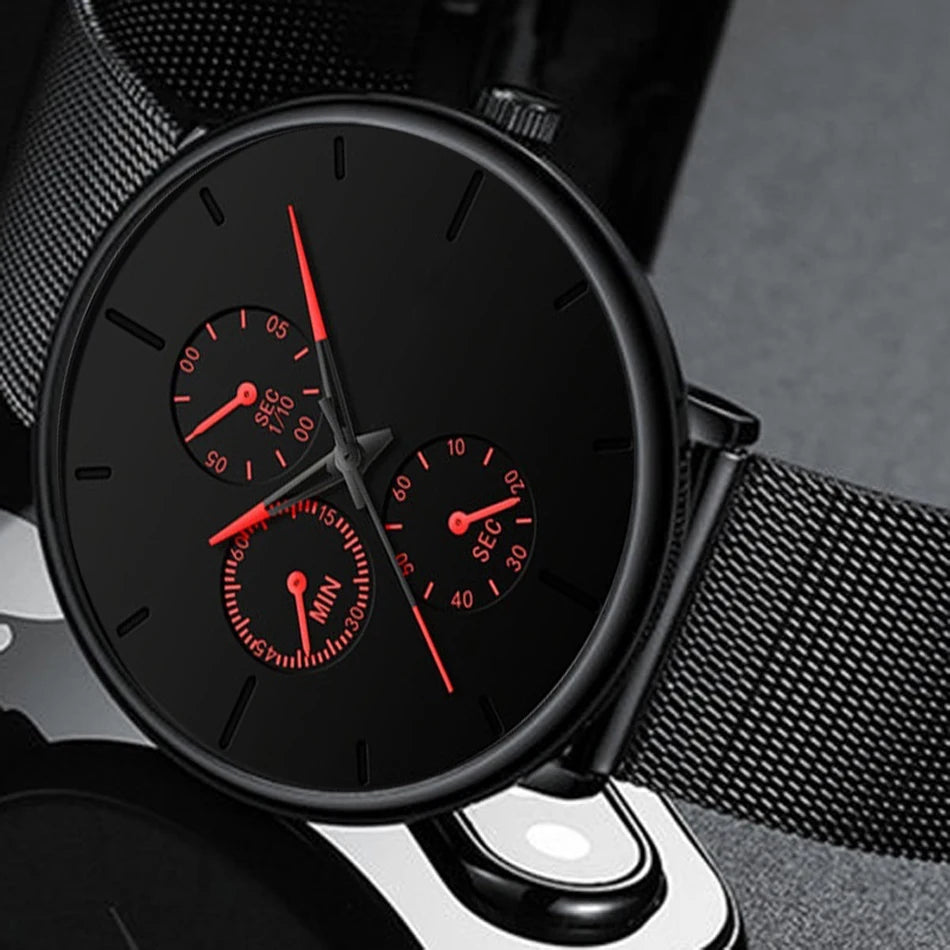 New Women Luxury Watches for Men Business Casual Ultra Thin Clock Male Stainless Steel Mesh Belt Quartz Watch relogio masculino