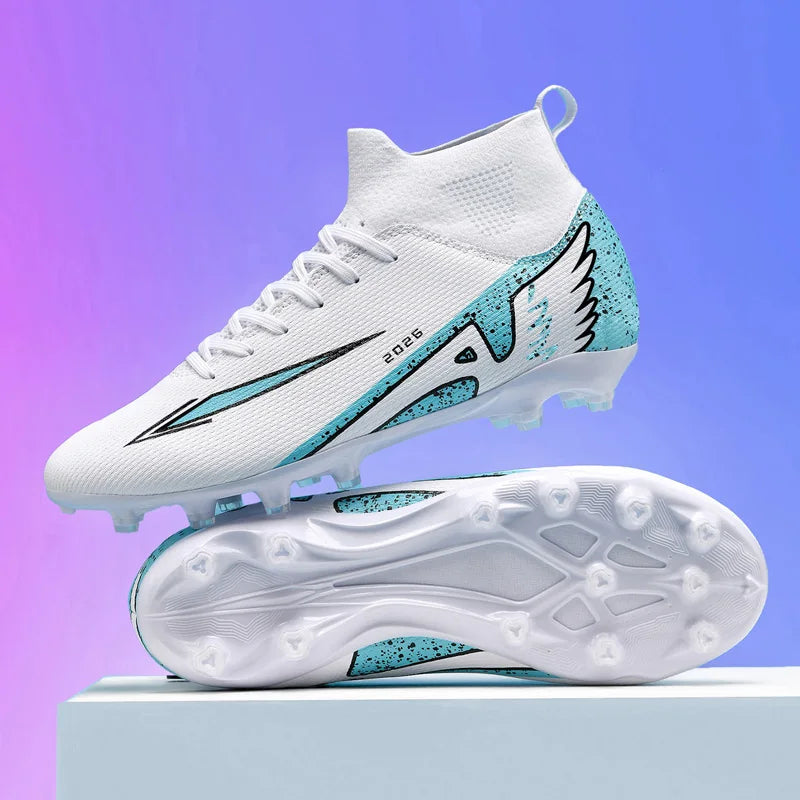 Men's High Ankle Soccer Shoes Ultralight Non-Slip Sports Outdoor Football Boots Indoor High-Quality Futsal Non-Slip