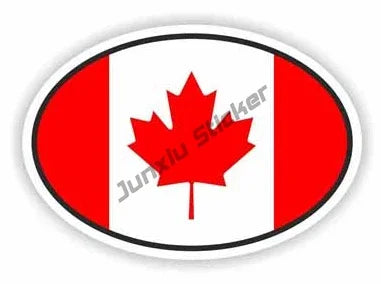 Fashion Canada Decals Canada Round Maple Leaf Decal Canadian Oval Flag Decal Quebec Canada Flag Sticker Premium Quality Stickers