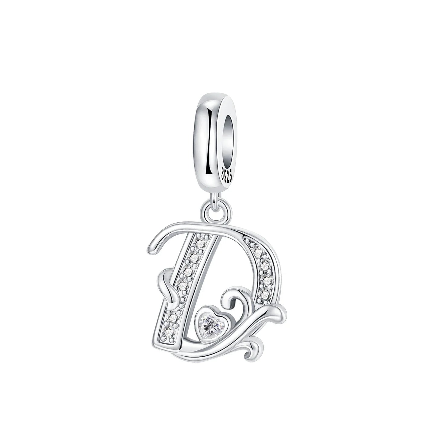 925 Sterling Silver Full series of A-Z letters pendant Charms For Original  Bracelet Charm Necklace Diy Female Jewelry