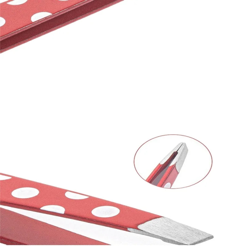 Mini Hair removal tweezers Stainless steel eyebrow Shaper Facial Hair remover Powder Point Flat tip Tilt face makeup Beauty tool