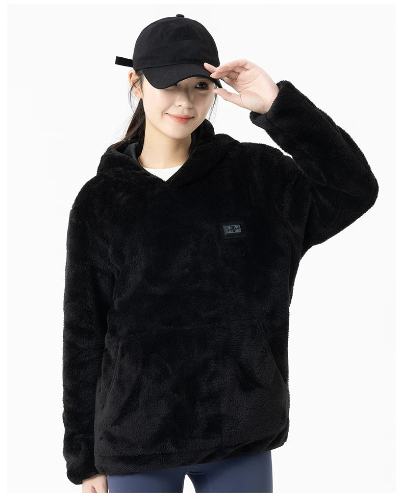 USB Infrared 9 Heating Areas Hoodies Sweater Winter Electric Heated Sweater Waistcoat For Sports Hiking Oversized M-6XL