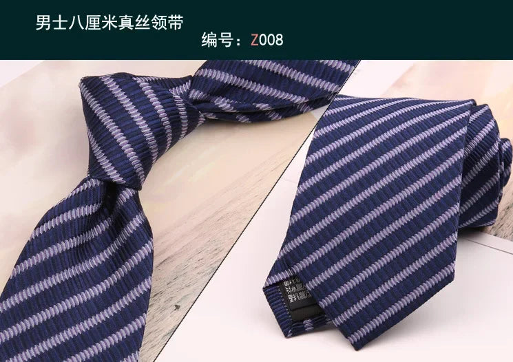 8cm Adult Silk Neckties for Mens Suits Wedding Neck Ties Retro Striped Corbatas Gravata Neckwear Gentleman Gravatas Tie