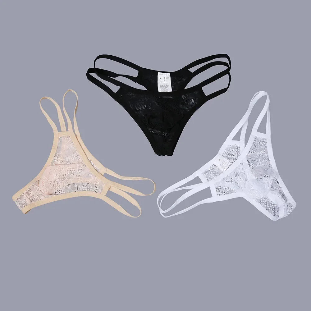 Lingerie For Men Sexy Briefs Ultra-thin Transparent Underwear Mesh Thongs Breathable Trunks Sissy U Convex Pouch Underpants