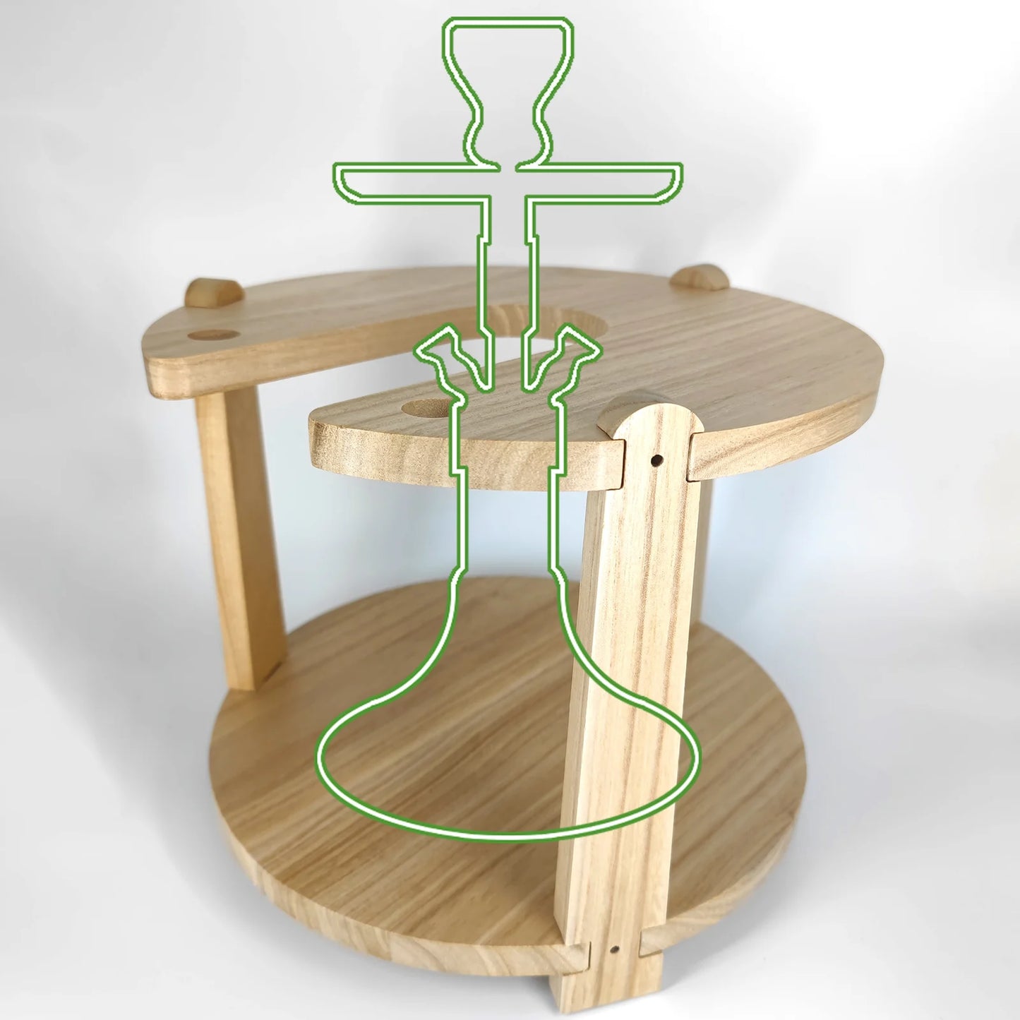 Shisha Stand Portable Wooden Hookah Table Holder Station With Wheels Rolling for Vase protection Hose Clamp Nargile Accessories