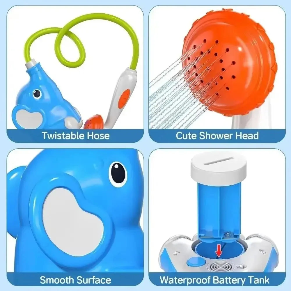 new Baby Bath Shower Head Toys for Kids Ages 2-4 Bath Toys for Infants with Elephant Water Pump for Kids 3-5 Kids Bath Toys
