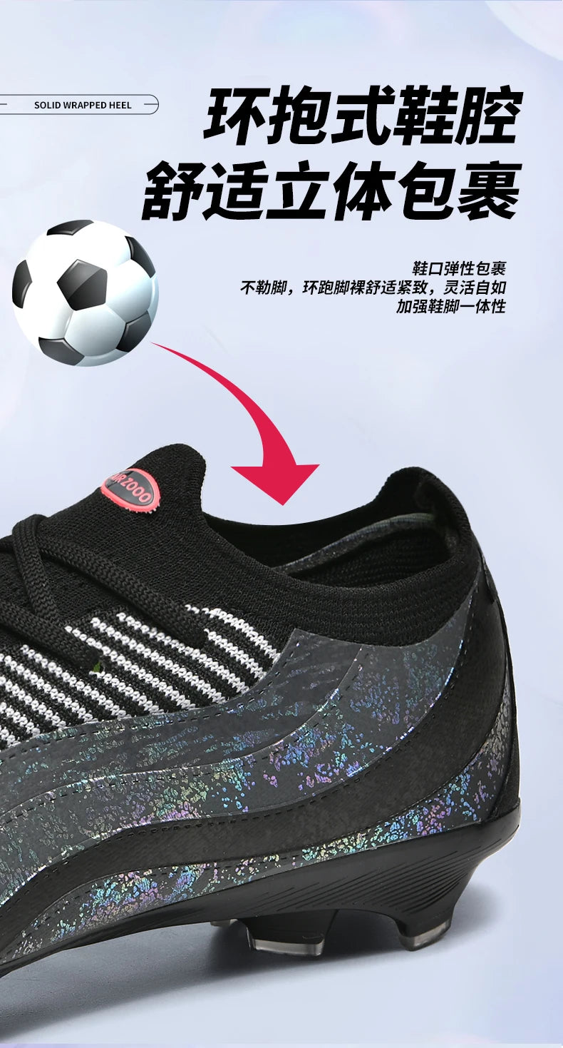 New Men's Soccer Shoes Professional Football Boots Non-Slip Cleats FG/TF Grass Outdoor Training Athletic Sneakers