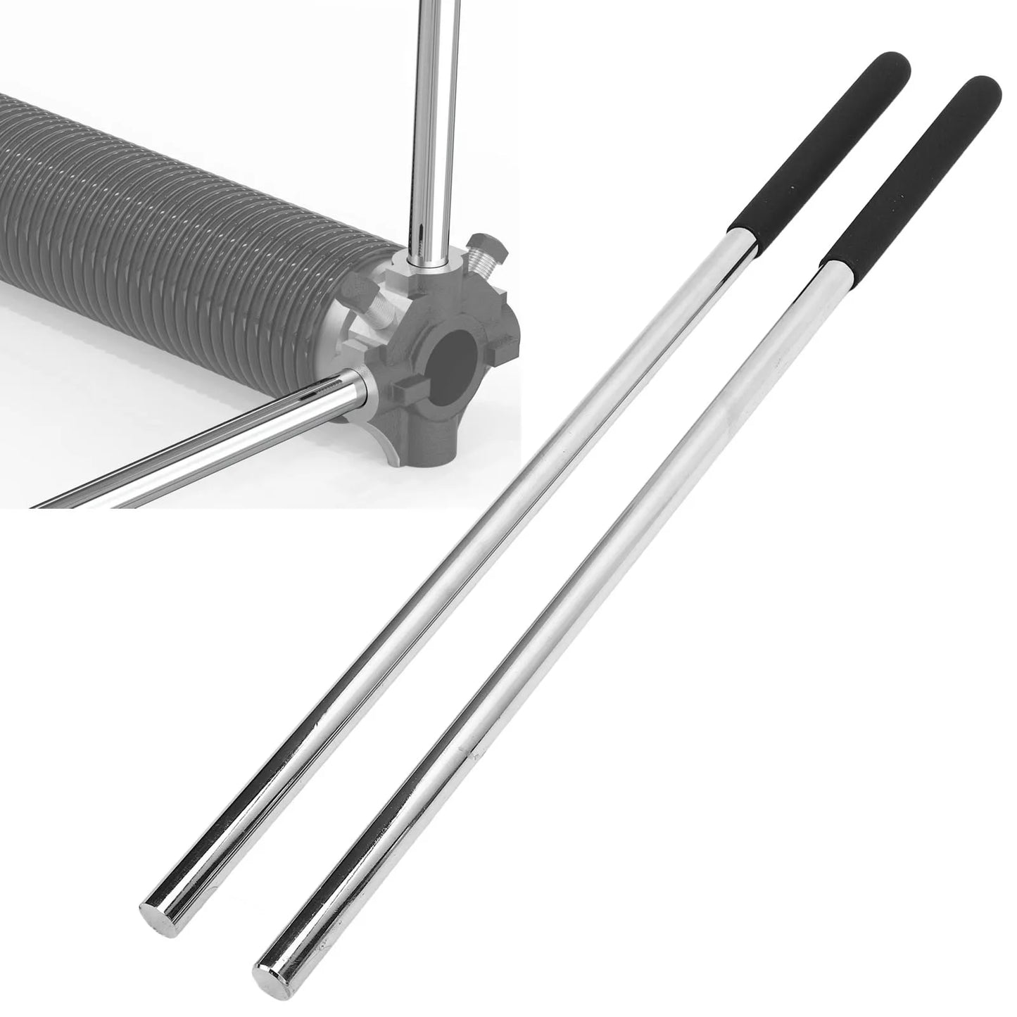 2Pcs Garage Door Torsion Spring Winding Bars Alloy Steel Torsion Spring Winding Rods Anti Slip Handle 1/2in Dia 17.2in Length