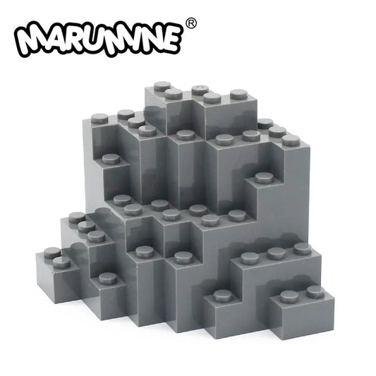 Marumine Rock Panel Rectangular 8x8x6 Medium Symmetric MOC Bricks 10PCS 23996 Mountain Building Blocks Bulk Parts Accessories