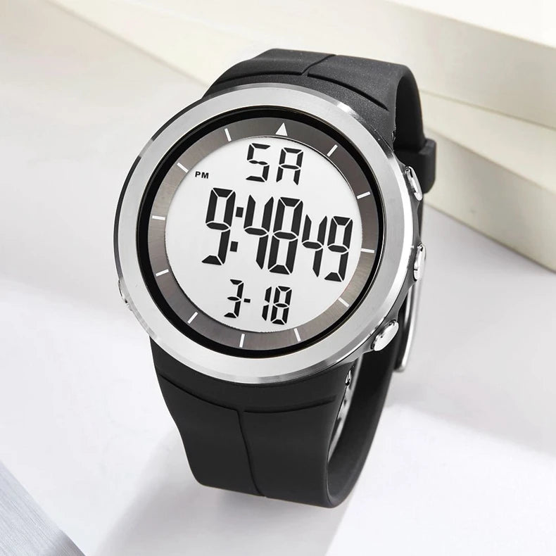Digital Watches for Men Black 50M Diving Tactical Wristwatch Big Dial Waterproof Electronic Led Military Clocks Alarm Stopwatch