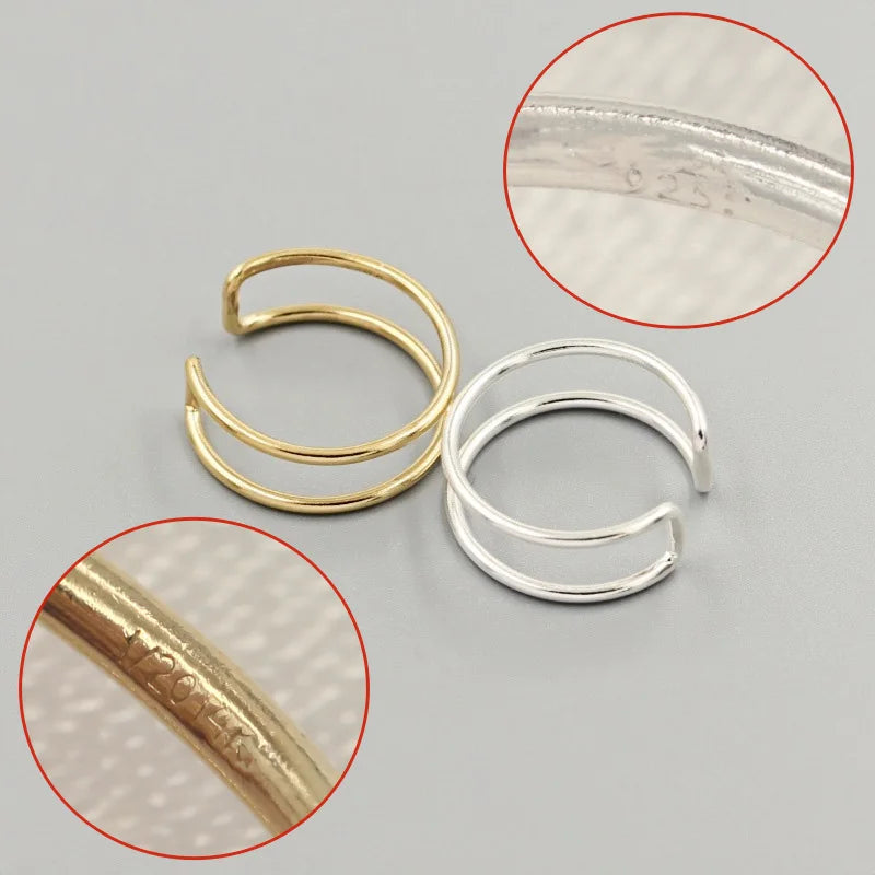Sterling Silver Double Layer Adjustable Rings for Women, Boho Jewelry, Minimalist Knuckle Ring