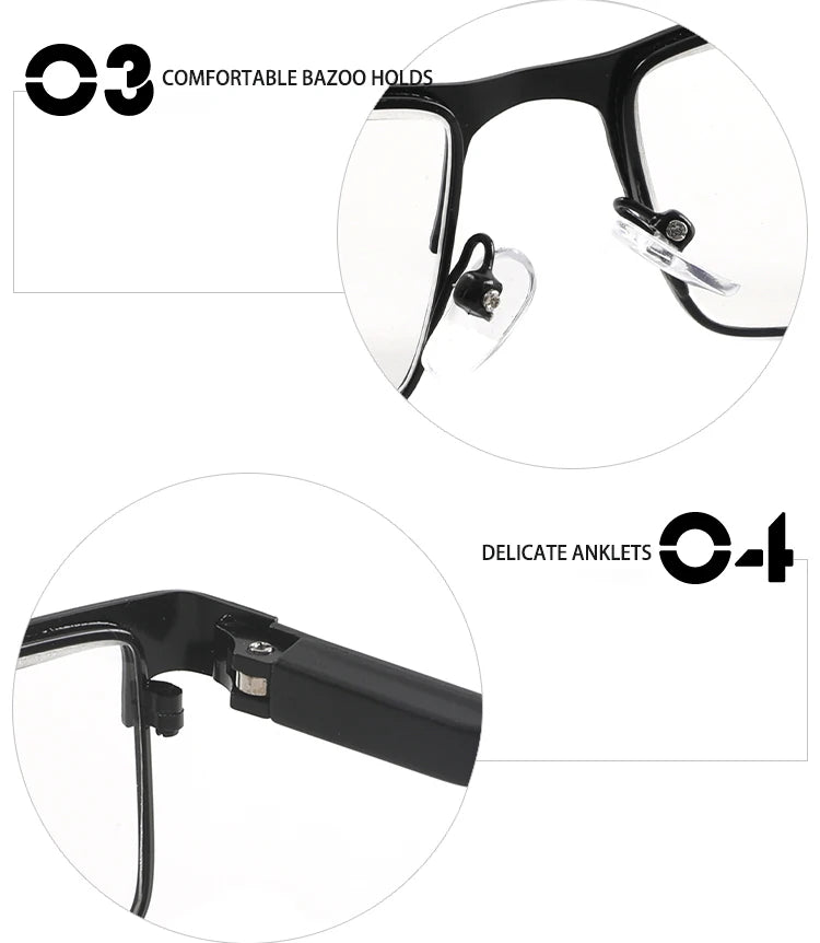 Reading Glasses for Men Women Alloy Eyeglass Frame Spring Hinge Glass Anti Glare Filter Lightweight Eyeglasses Quality Readers