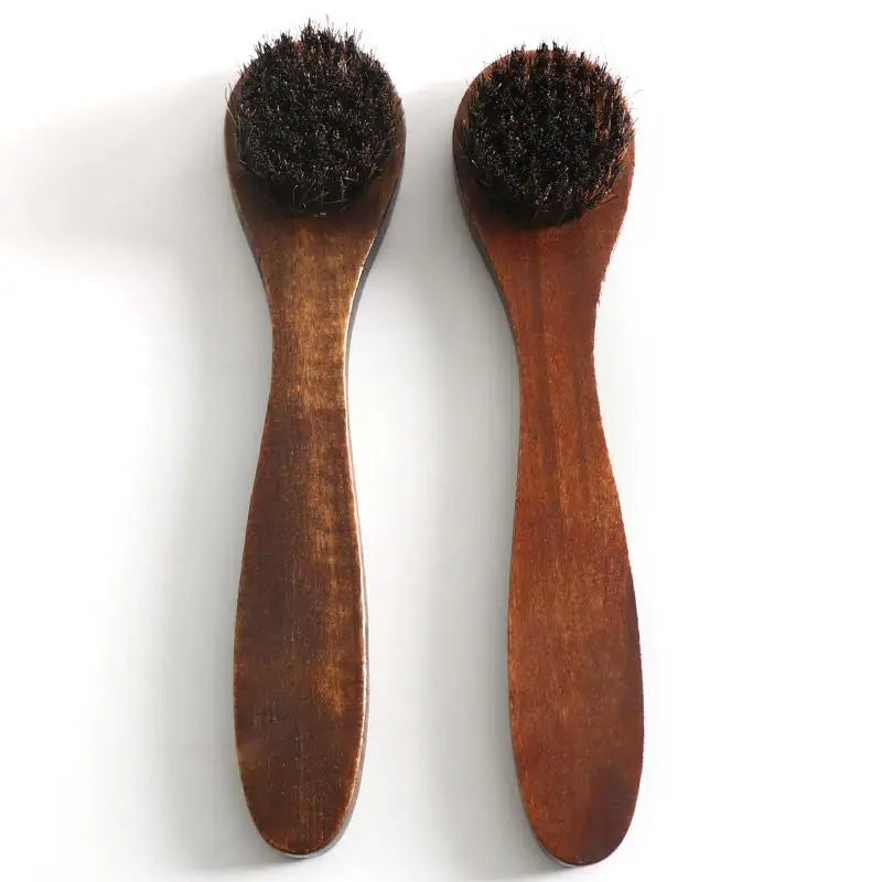 Long-handled Horse Hair Shoe Brush Soft  Leather Cleaning Brush  Round Head Shoe Cleaner Household Cleaning Brush Shoes Cleaners