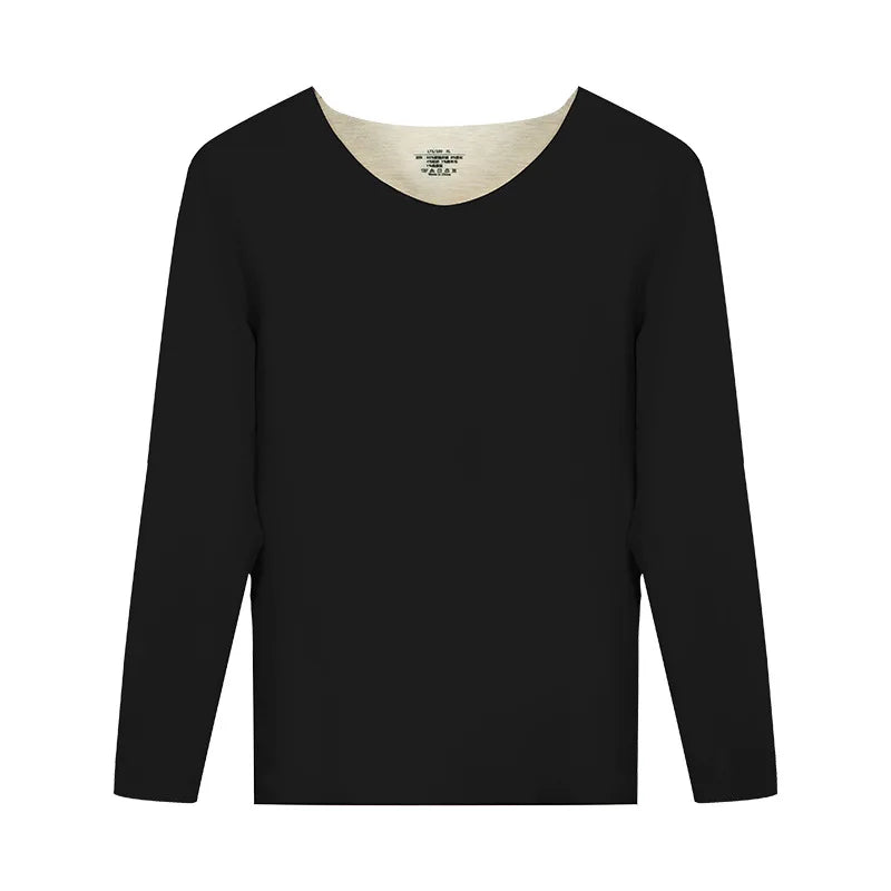 Thermal Underwear Tops Men's Winter Fleece Thickened Undershirt V-Neck Long Sleeve Bottom Shirt Long John Thermo Undercoat