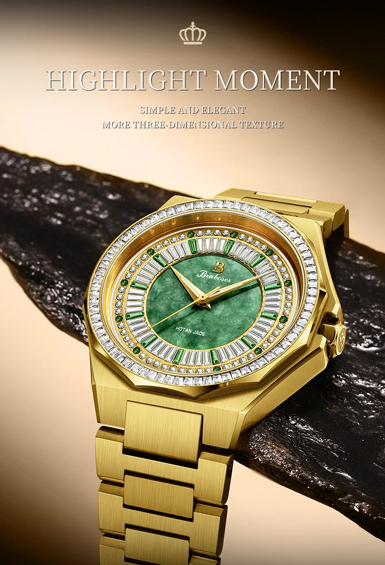 Men Automatic Mechanical Watch 5ATM Waterproof Wristwatch BRUBOSES Stainless Steel Sapphire Crystal Clock Relogio Masculino 2025